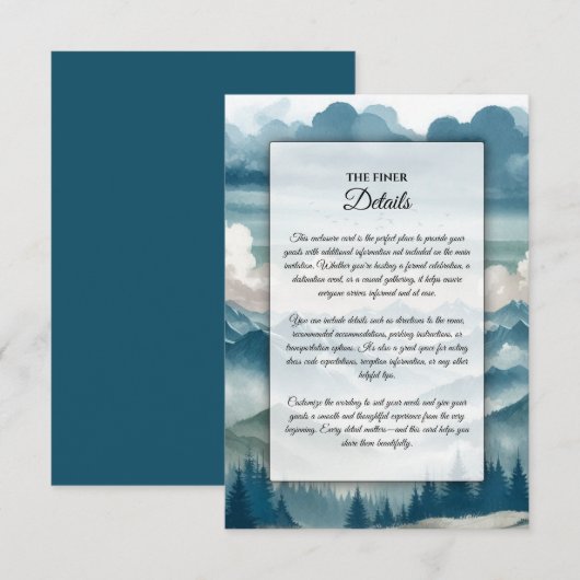 Echoes door de mistige dennen informatiekaartje (Voorkant / Achterkant)