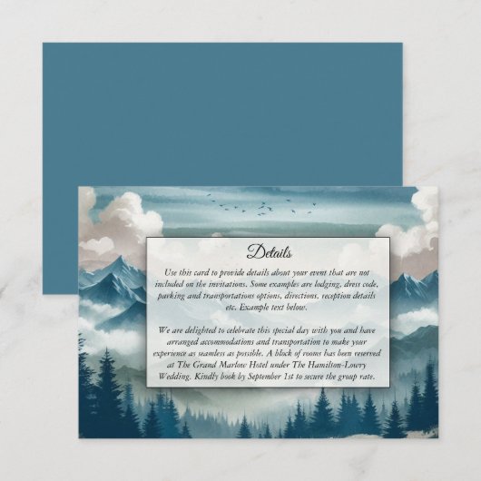 Echoes door de mistige dennen informatiekaartje (Voorkant / Achterkant)