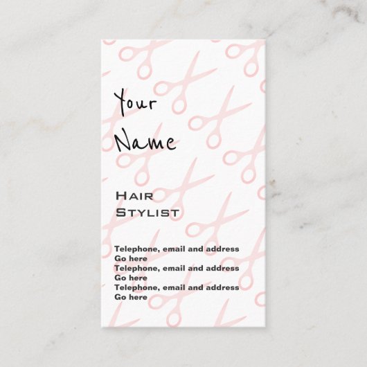 "Echoes"-haar Stylist Price Cards Visitekaartje (Voorkant)