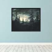 Echoes in de dennen canvas afdruk (Insitu (Houten vloer))