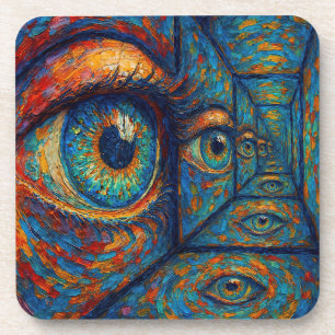 "Echoes in de iris" - Een surrealistisch portret Bier Onderzetter