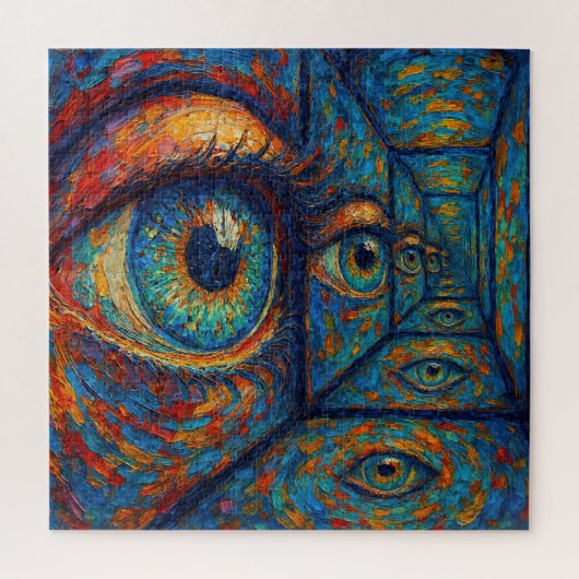 "Echoes in de iris" - Een surrealistisch portret Legpuzzel (Verticaal)