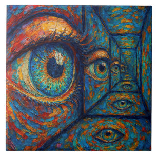 "Echoes in de iris" - Een surrealistisch portret Tegeltje
