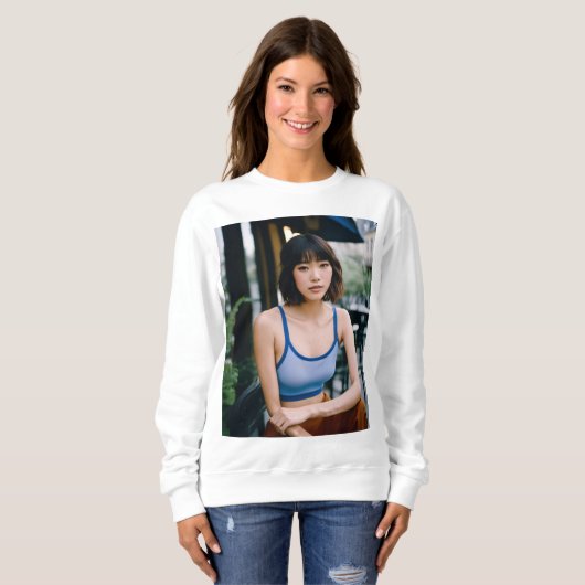 Echoes in lijncontouren van emotie ingelijste flui trui (Voorkant volledig)