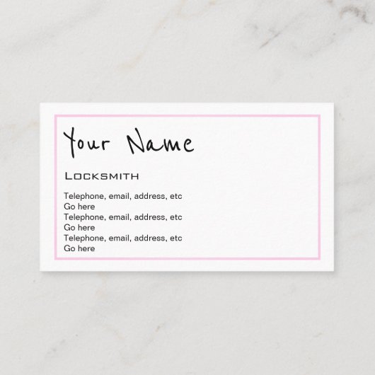 "Echoes" Locksmith Visitekaartjes (Achterkant)