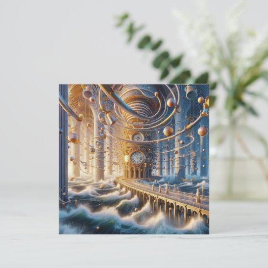 Echoes of '73: The Chronos Ocean's Labyrinth Feestdagenkaart (Staand voorkant)