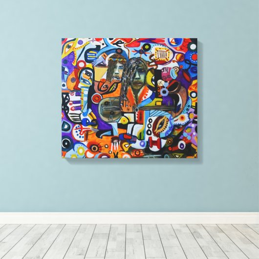 Echoes of a Face Canvas Afdruk (Insitu (Houten vloer))