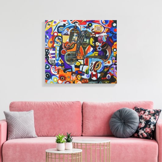 Echoes of a Face Canvas Afdruk (Insitu (Woonkamer))