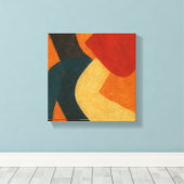 Echoes of a Vanished Ritual: Japanese Abstract Canvas Afdruk (Insitu (Houten vloer))
