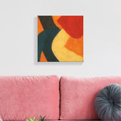 Echoes of a Vanished Ritual: Japanese Abstract Canvas Afdruk (Insitu (Woonkamer))