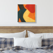 Echoes of a Vanished Ritual: Japanese Abstract Canvas Afdruk (Insitu (Slaapkamer))