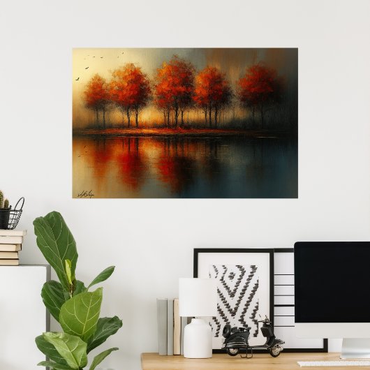 Echoes of Emberlight Landscape Poster (Thuiskantoor)