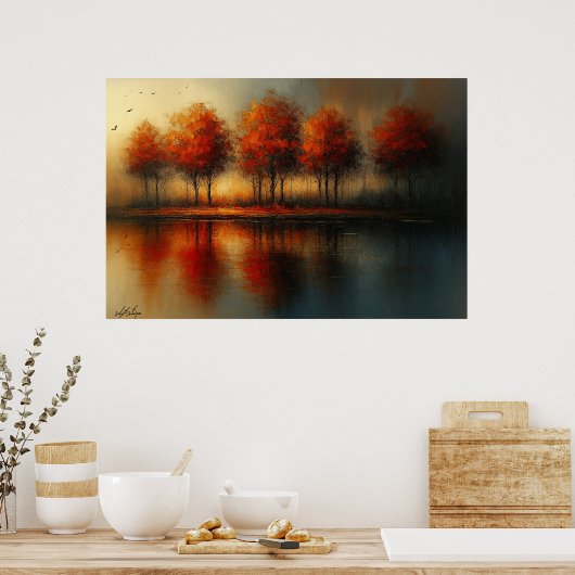 Echoes of Emberlight Landscape Poster (Keuken)