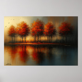 Echoes of Emberlight Landscape Poster