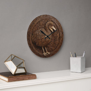 Echoes of Extinction: Dodo Wood Art Grote Klok