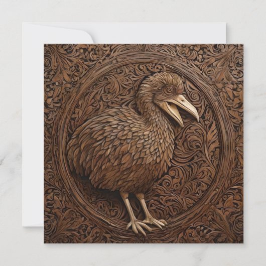 Echoes of Extinction: Dodo Wood Art Kaart (Voorkant)