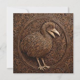 Echoes of Extinction: Dodo Wood Art Kaart