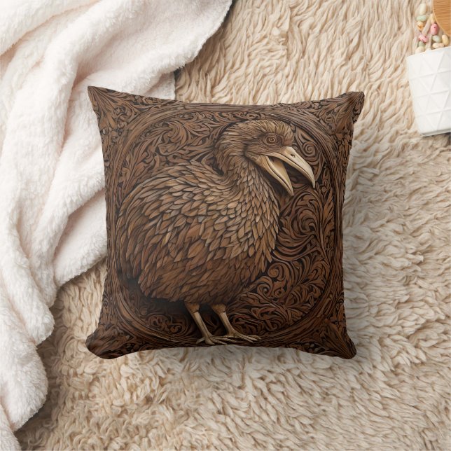 Echoes of Extinction: Dodo Wood Art Kussen (Deken)