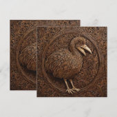 Echoes of Extinction: Dodo Wood Art Save The Date (Voorkant / Achterkant)