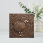 Echoes of Extinction: Dodo Wood Art Save The Date (Staand voorkant)