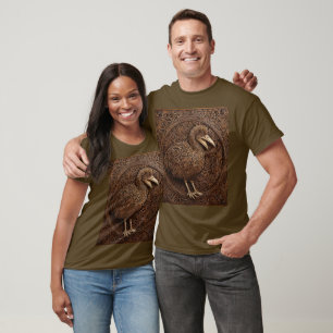 Echoes of Extinction: Dodo Wood Art T-shirt