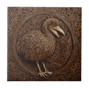 Echoes of Extinction: Dodo Wood Art Tegeltje