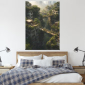 Echoes of the Green Canopy Canvas Afdruk (Insitu (Slaapkamer))