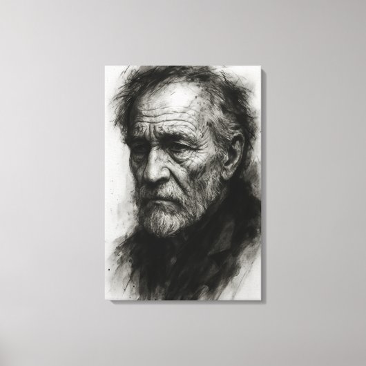 Echoes of Time: de stille veerkracht van de oudere Canvas Afdruk (Voorkant)