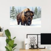 Echoes of Winter: het rijk van de bizons Poster (Thuiskantoor)