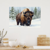 Echoes of Winter: het rijk van de bizons Poster (Keuken)