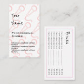 "Echoes" Professional Singer Price Cards Visitekaartje (Voorkant / Achterkant)