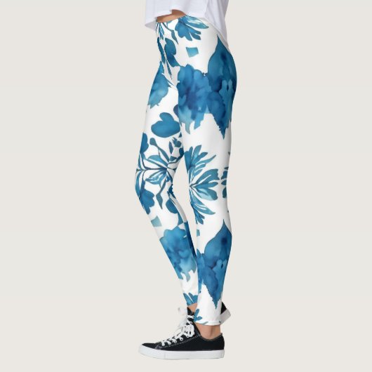 Echoes van de Groovy: Boho Waterverf Pattern Leggings (Links)