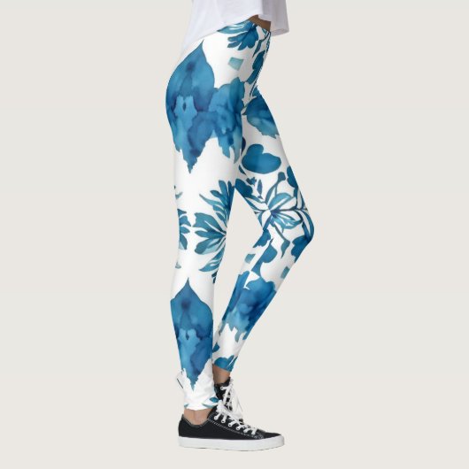 Echoes van de Groovy: Boho Waterverf Pattern Leggings (Rechts)
