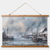 Echoes van het verleden: Victoriaans Gevist leven Hangend Wandkleed (Voorkant)