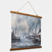 Echoes van het verleden: Victoriaans Gevist leven Hangend Wandkleed (Gebogen)