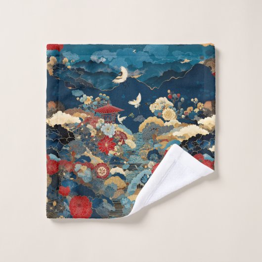 Echoes van Japan Luxe Badkamer Art Bad Handdoek (Wasdoekje)