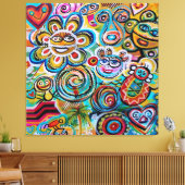 Echoes van Taino en Vejigantes - Kunst van Galina  Canvas Afdruk (Insitu (Woonkamer))