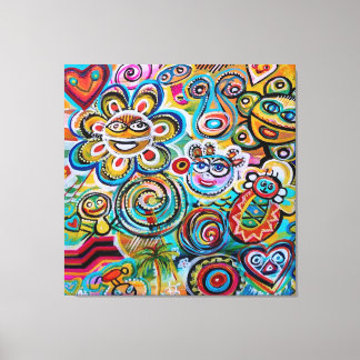 Echoes van Taino en Vejigantes - Kunst van Galina  Canvas Afdruk