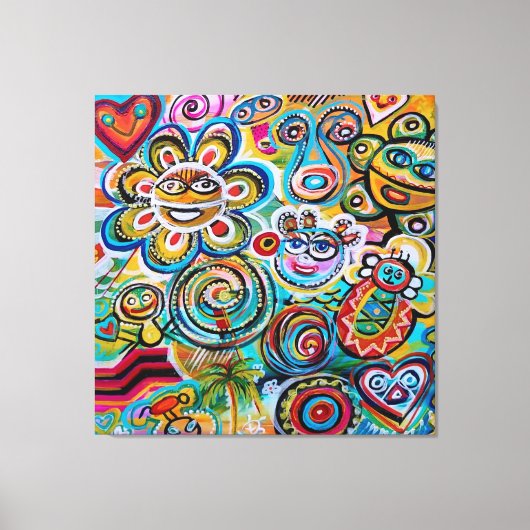 Echoes van Taino en Vejigantes - Kunst van Galina  Canvas Afdruk (Voorkant)