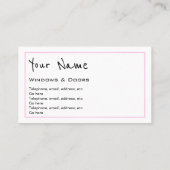 "Echoes" Visitekaartjes voor Windows en deuren (Achterkant)