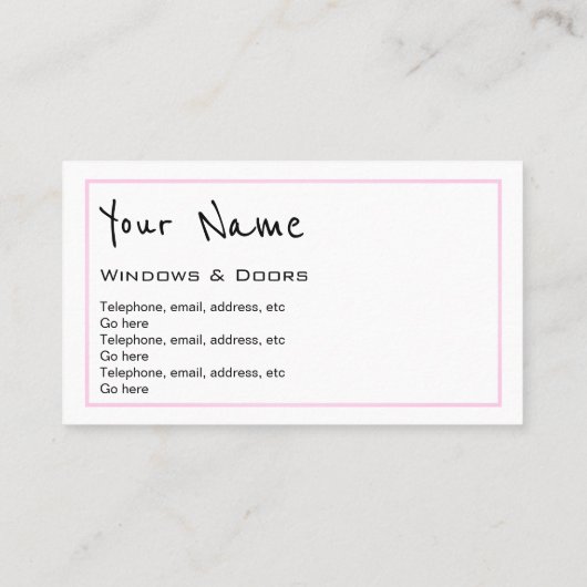 "Echoes" Visitekaartjes voor Windows en deuren (Achterkant)