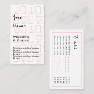 "Echoes" Windows en Deuren Price Cards Visitekaartje