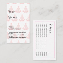 "Echoes" Yoga Instructor Price Cards