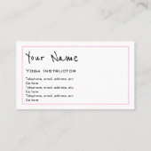 "Echoes" Yoga Instructor Visitekaartjes (Achterkant)