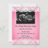 Echografie en Lace Baby shower Uitnodiging (Voorkant)
