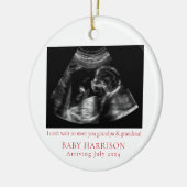 Echografie foto zwangerschap aankondiging keramisch ornament (Links)