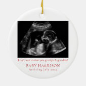 Echografie foto zwangerschap aankondiging keramisch ornament (Achterkant)
