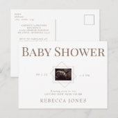 Echografie komt binnenkort Baby shower gouden teks Briefkaart (Voorkant / Achterkant)