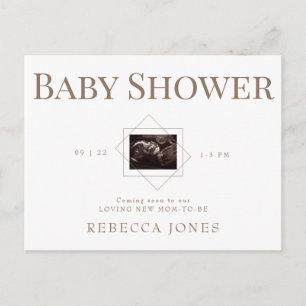 Echografie komt binnenkort Baby shower gouden teks Briefkaart