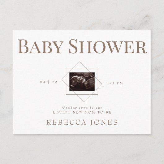 Echografie komt binnenkort Baby shower gouden teks Briefkaart (Voorkant)